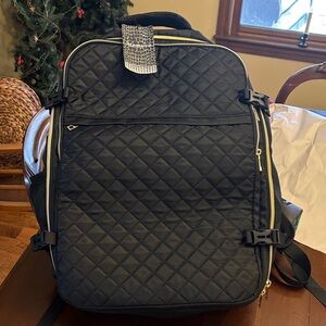 Elegant Black Quilted Backpack